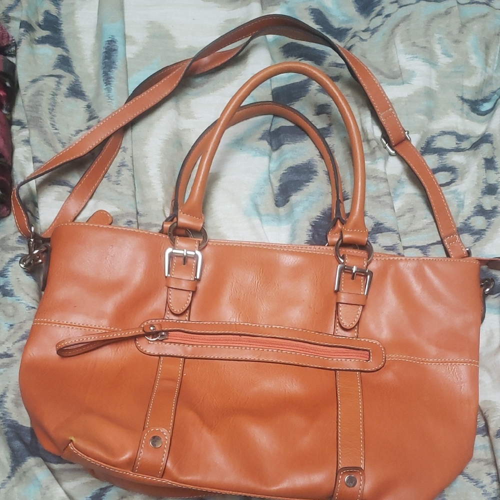 Bellerose Orange Leather Shoulder Bag